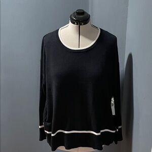Black and White Women's Turtleneck Sweater
